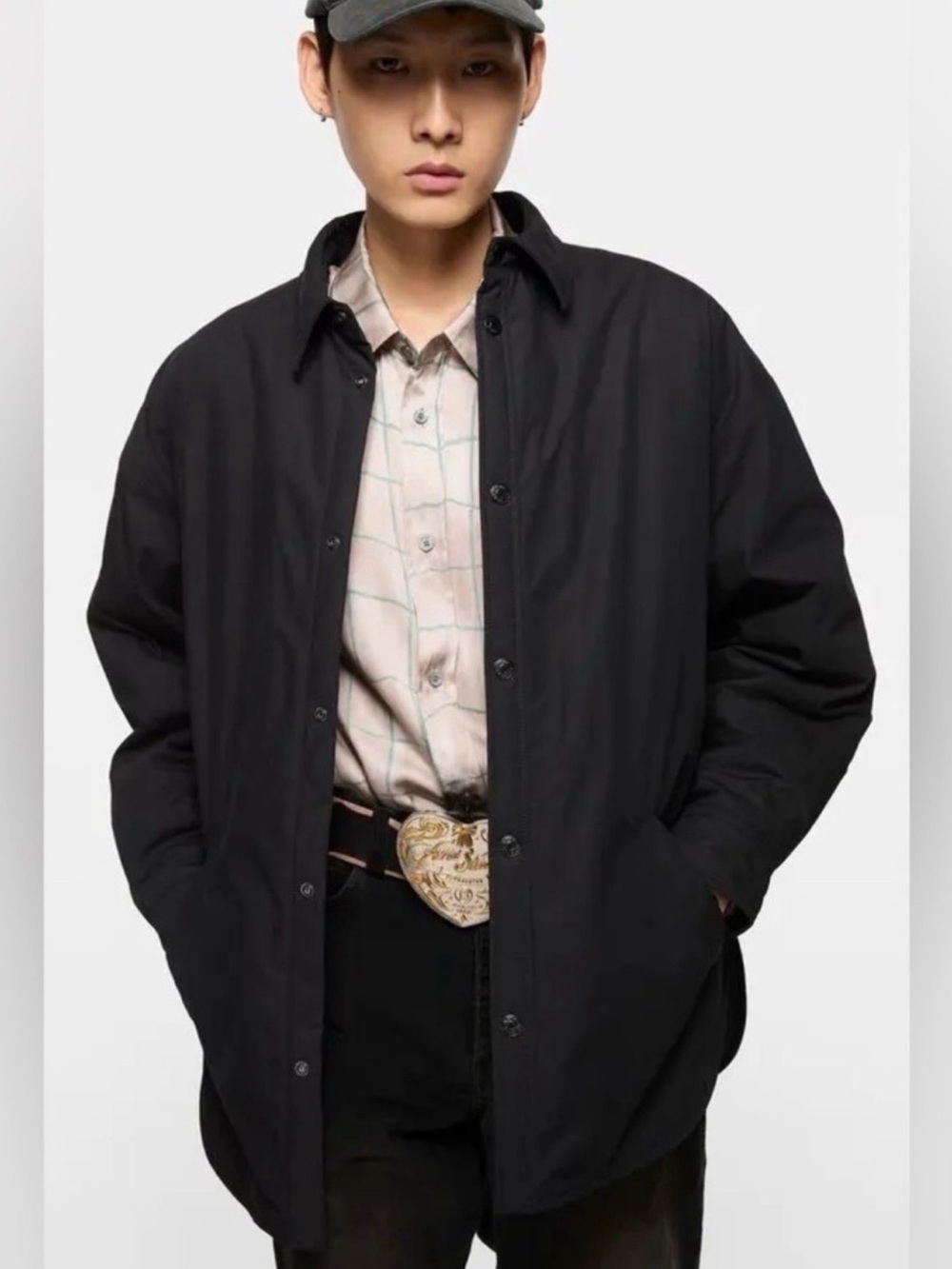 Acne Padded Overshirt Jacket in Black